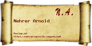 Nehrer Arnold névjegykártya